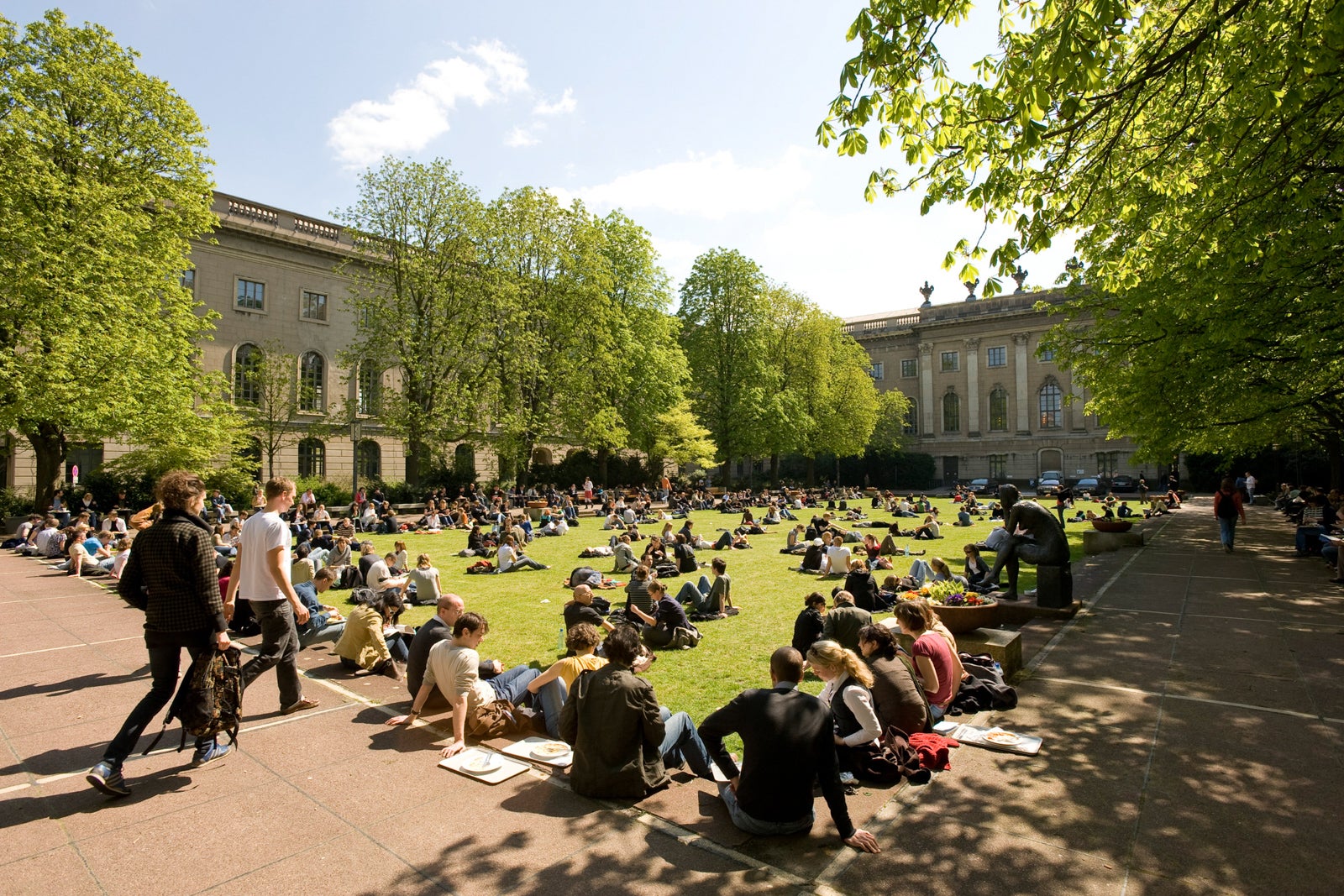 Students on campus of Humboldt University, Berlin, Germany, Europe