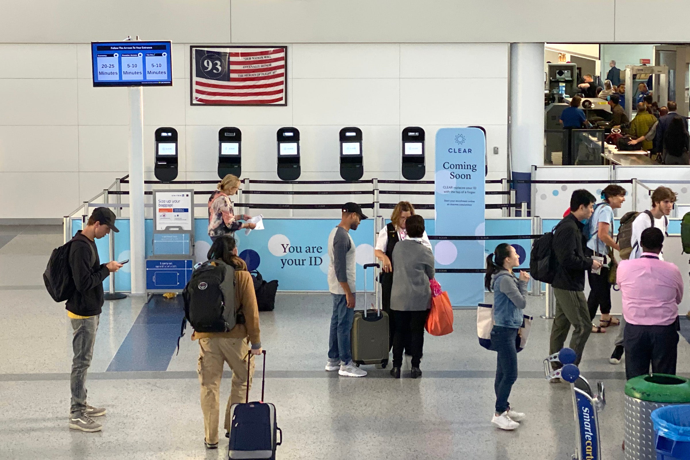 United has added Clear checkpoints throughout the U.S., including here at Newark's Terminal C. (Photo by Zach Honig/The Points Guy)