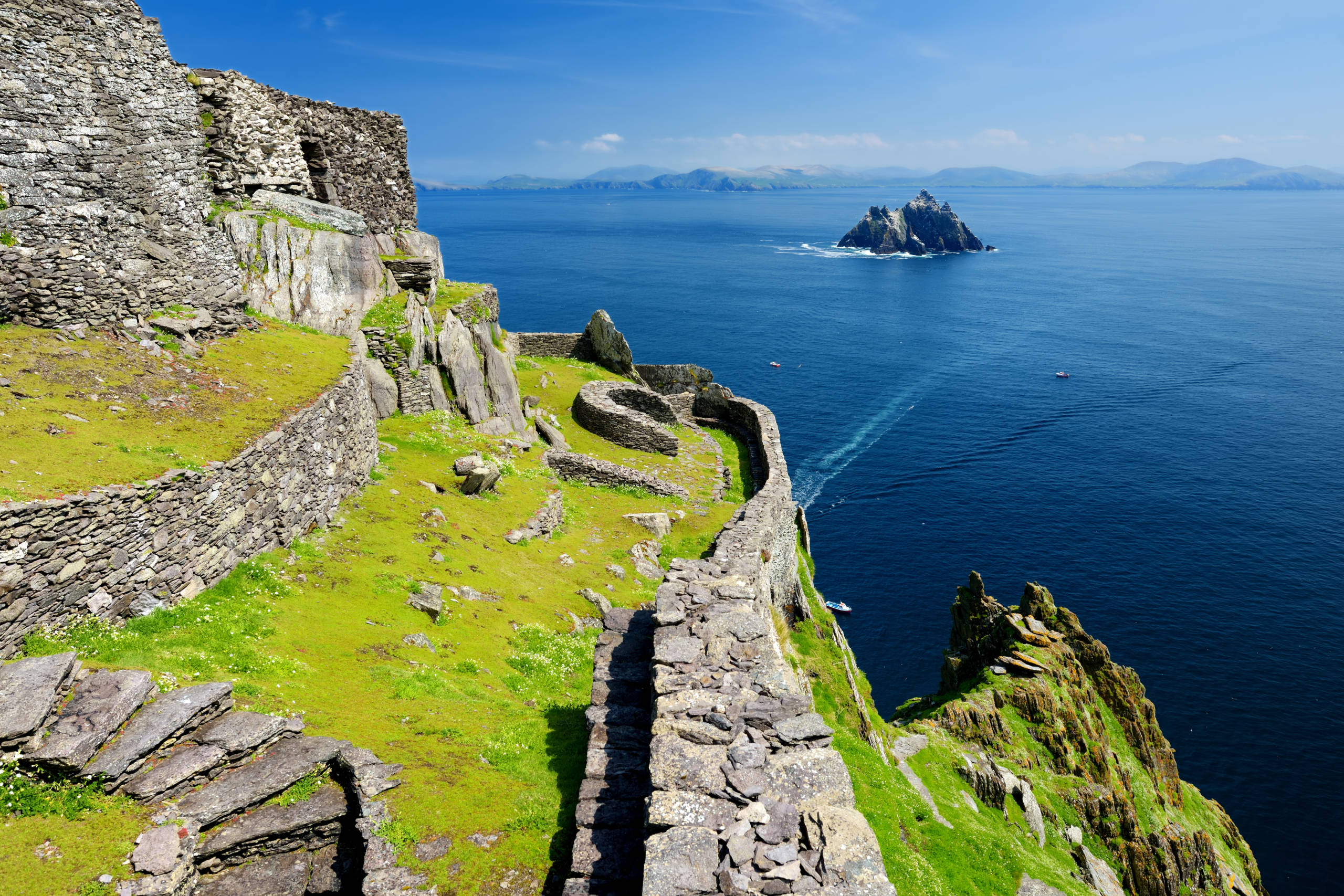 Skellig Michael or Great Skellig, home to the ruined remains of a Christian monastery, Country Kerry, Ireland