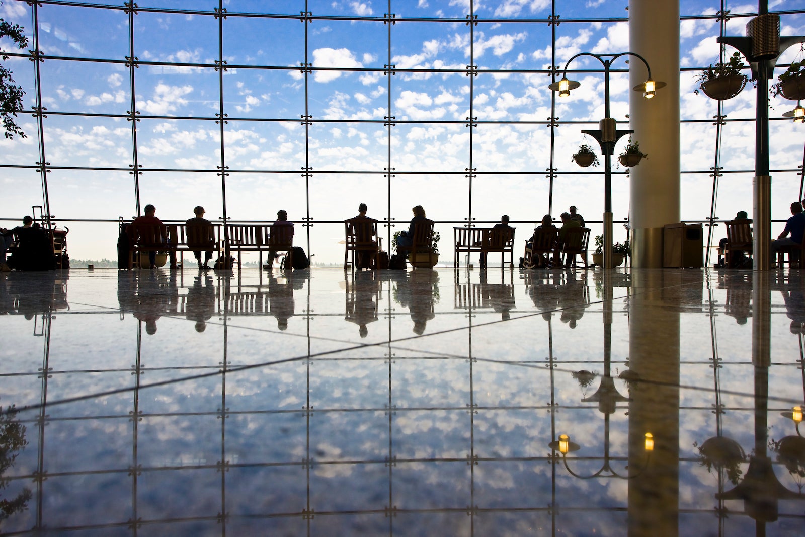 Travelers Waiting in Seattle-Tacoma International Airport