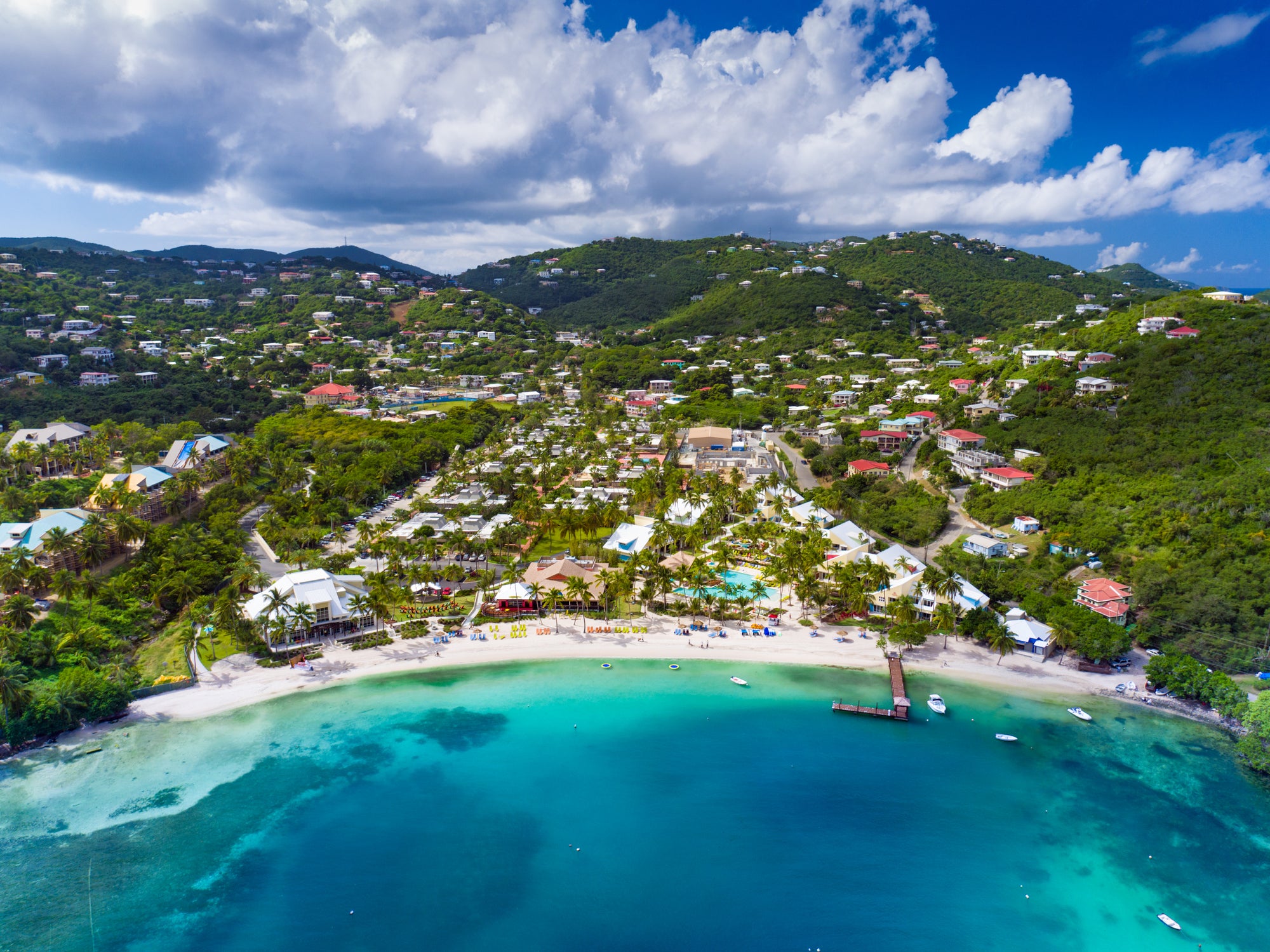 aerial view of Water Bay, St.Thomas, US Virgin Islands