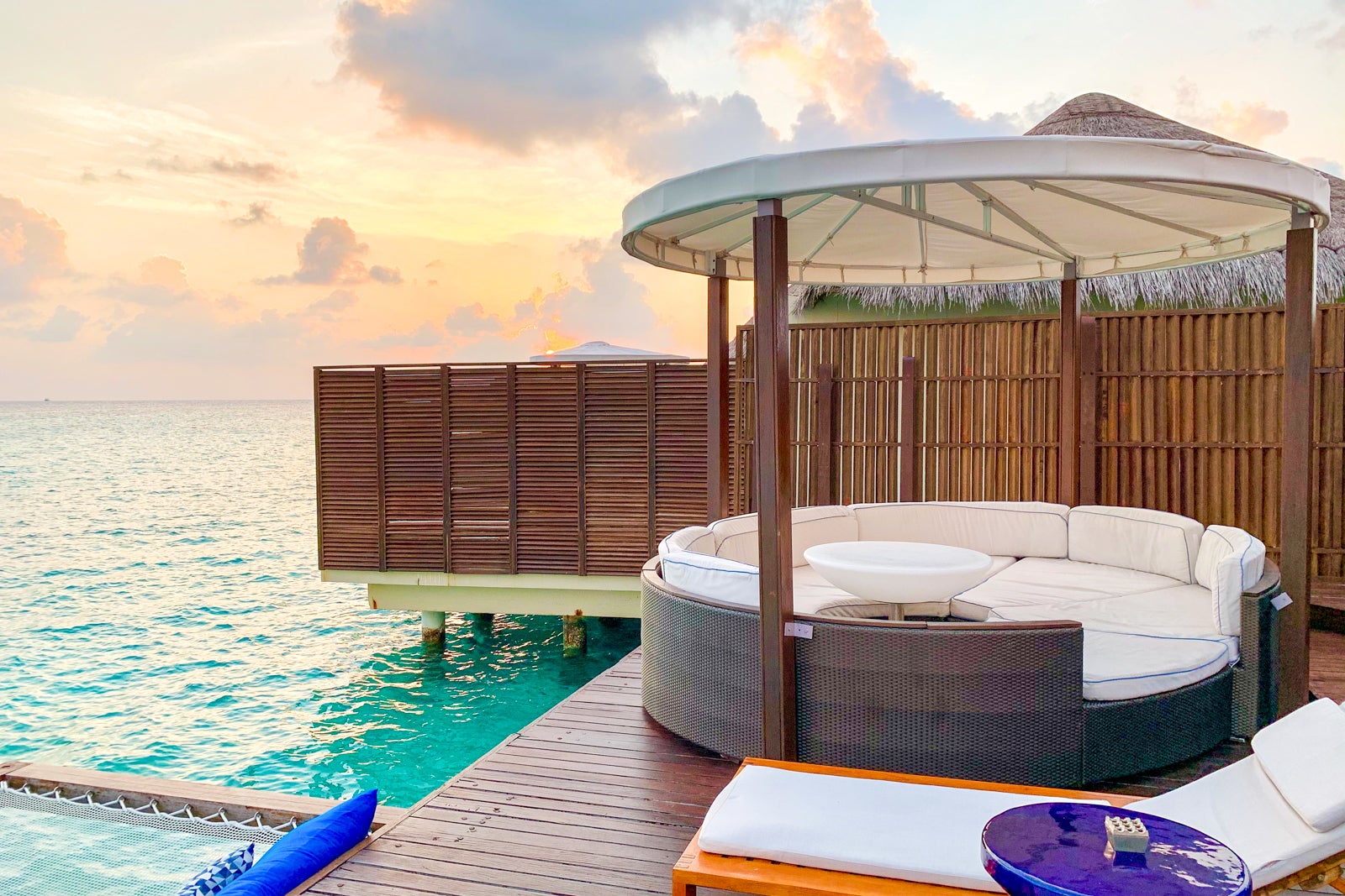 W Maldives overwater villa with pool and cabana