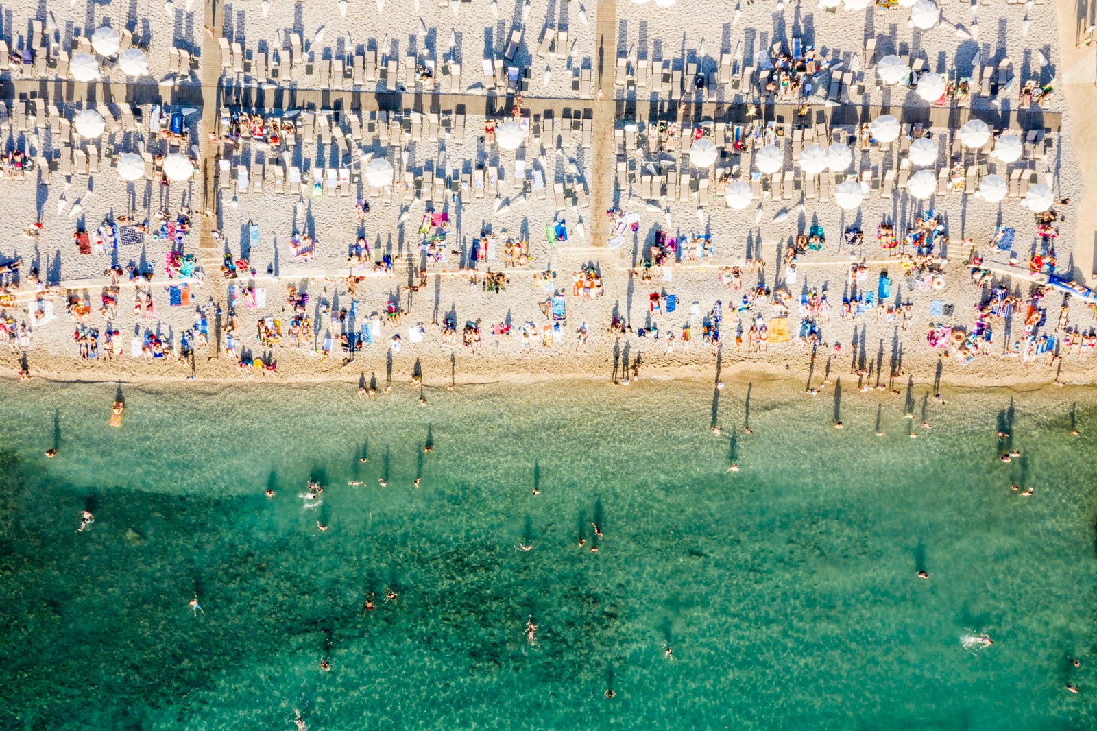 Aerial view of a beach in Dubrovnik, Croatia