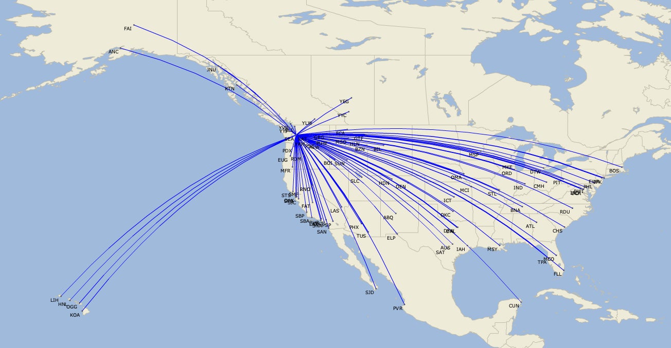 United Airlines Nonstop Flights Map