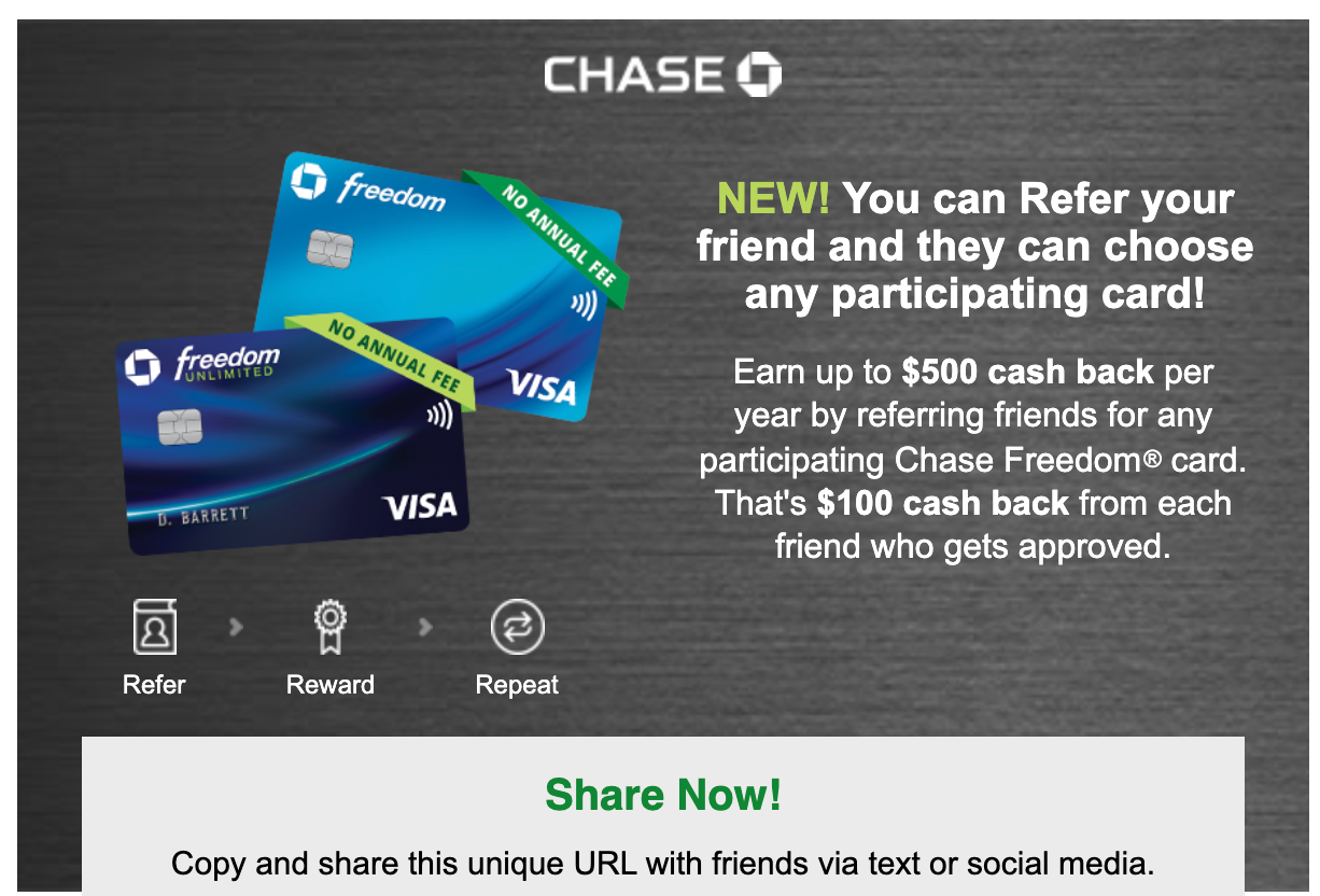 Earning referral bonuses with Chase credit cards is now more flexible