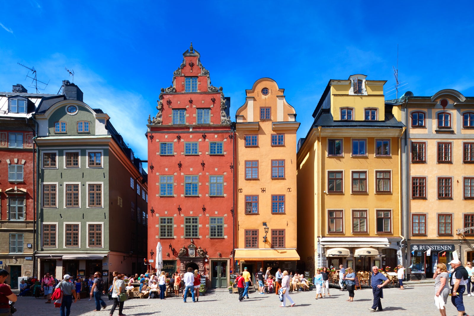 Colourful buildings Stortorget, Stockholm, Sweden