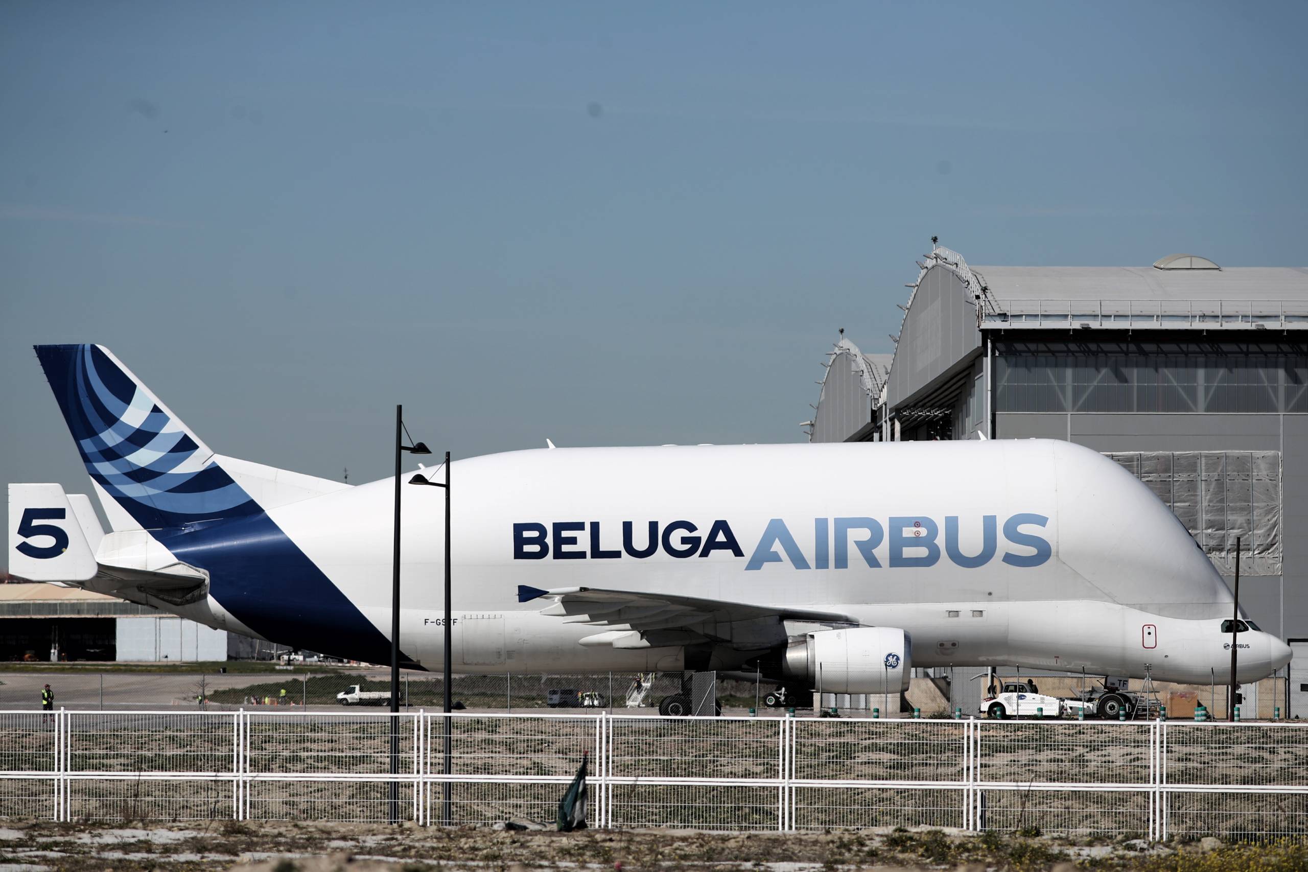 Images of the Airbus headquarters in Getafe the day workers concentrate against layoffs