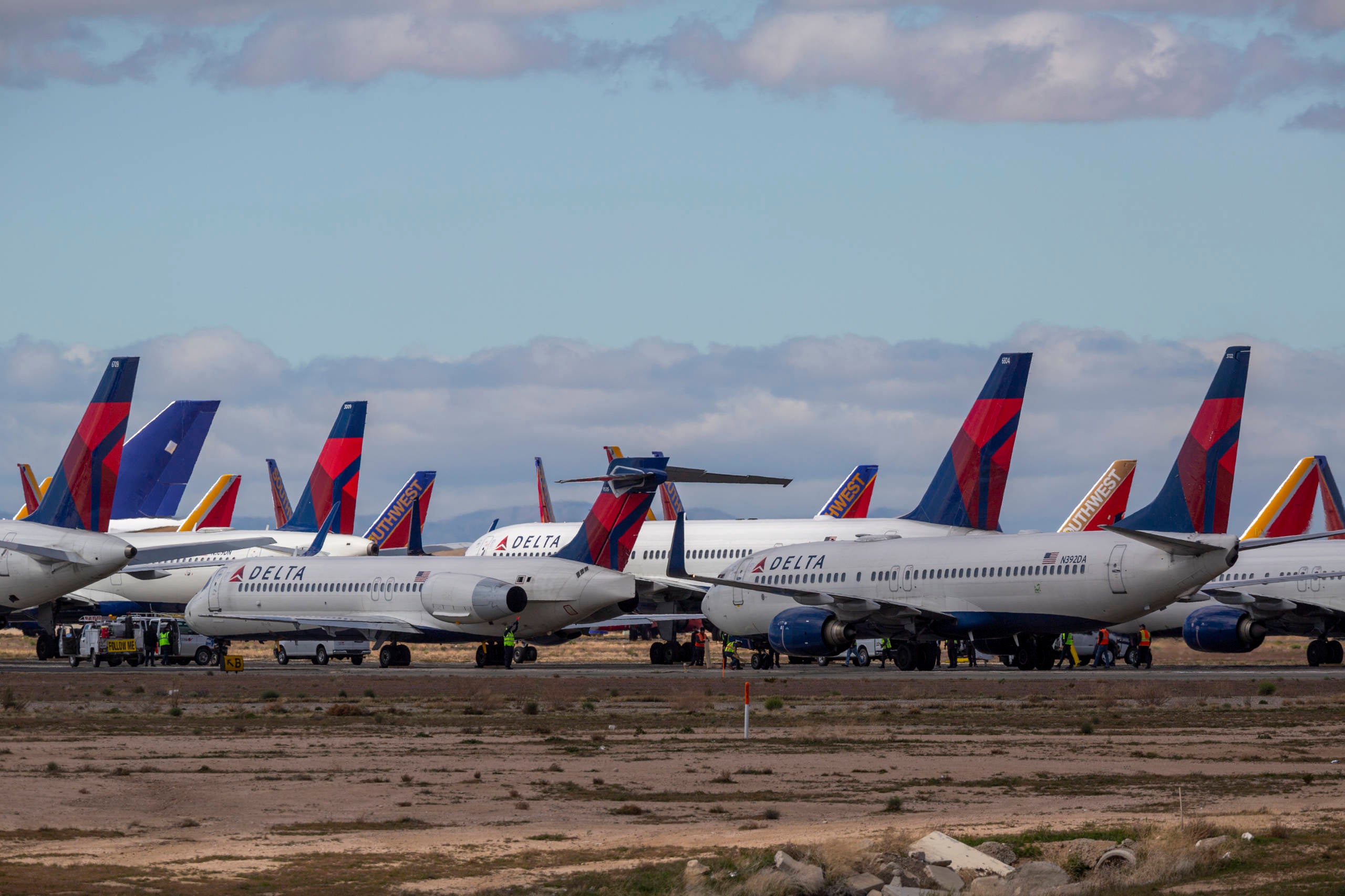 Airlines Park Planes In Southern California Due To Coronavirus Slowdown