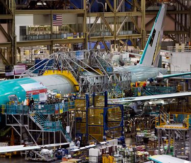 Final Assembly Of 787 Dreamliner And 777 Inside The  Boeing Co. Everett Factory