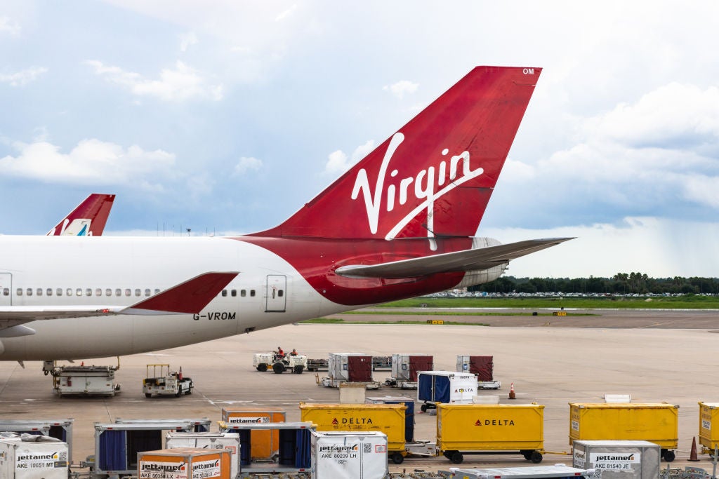 The 'Virgin' branding in the tail of a large commercial