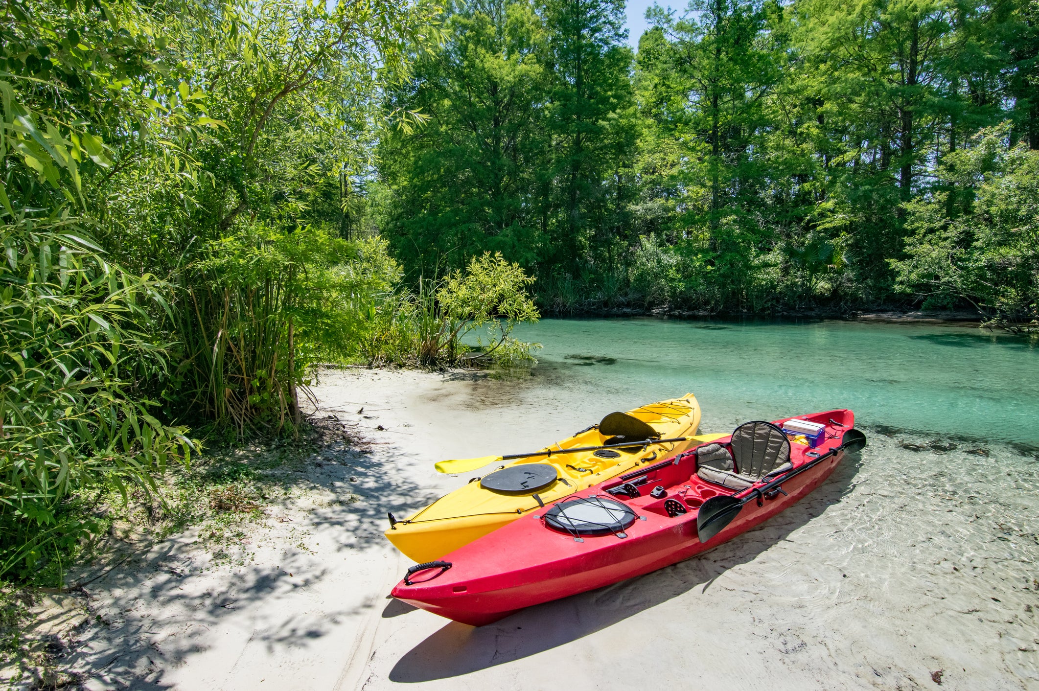 Two Kayaks on Sandy River Bank