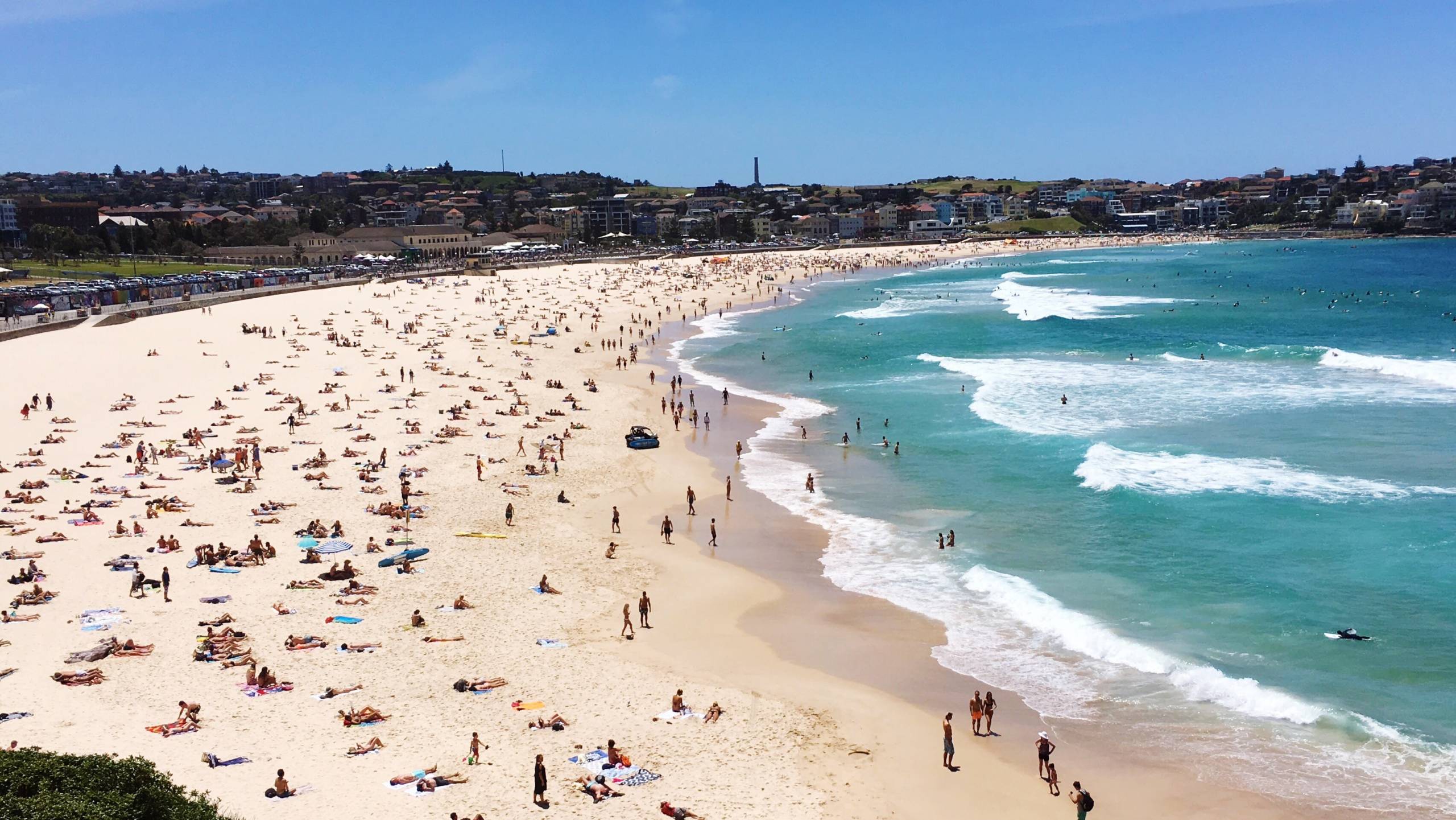 High Angle View Of People On Beach