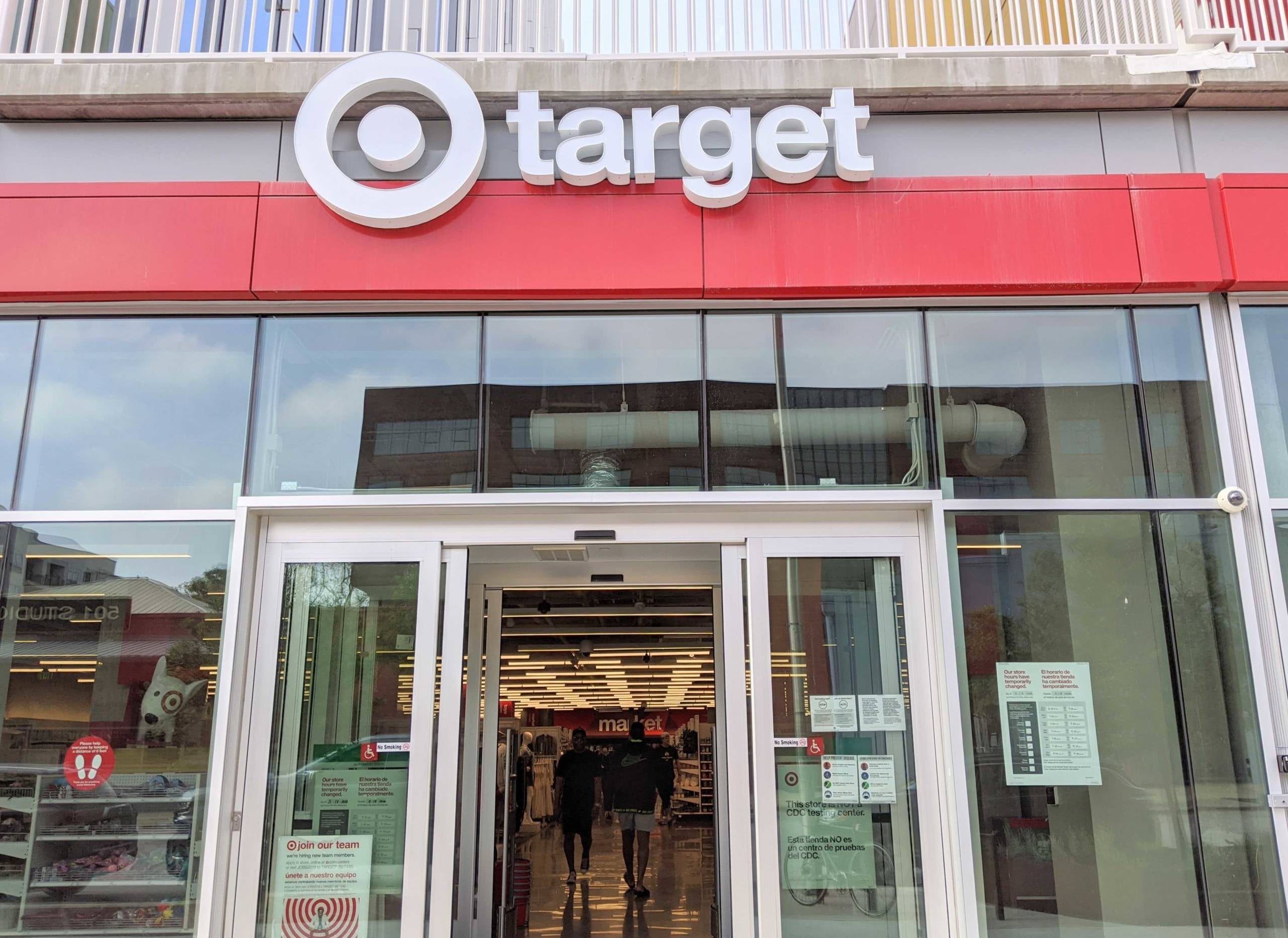 An image of the front of a Target store.