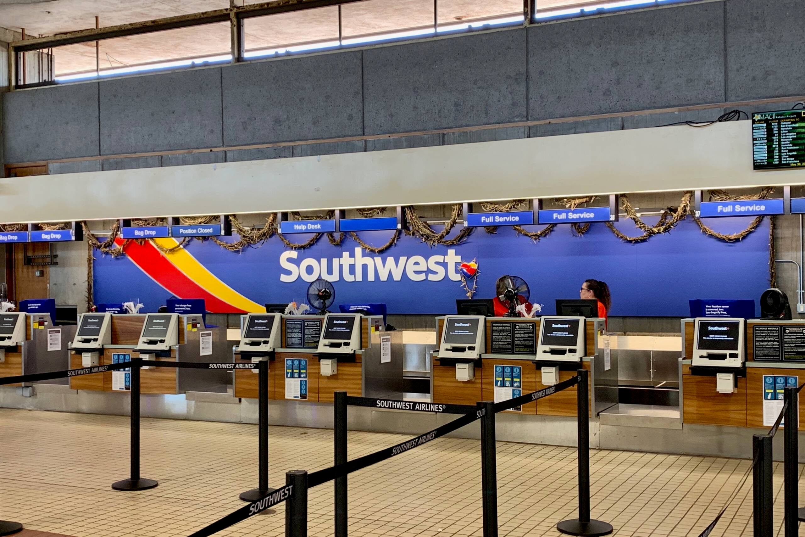 Southwest check-in counter Maui Zach Griff