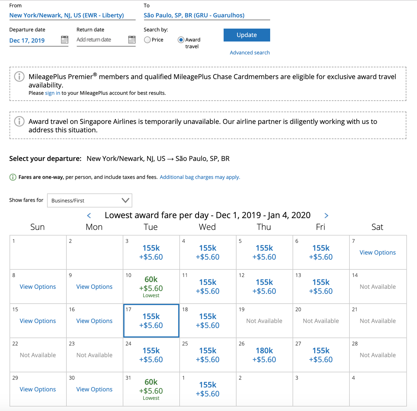 United Award Chart is Extinct Here's What Awards Now Cost