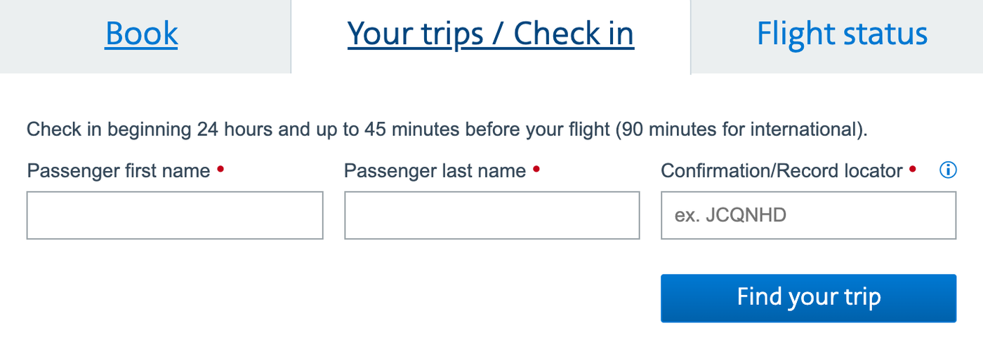 find my trip on american airlines