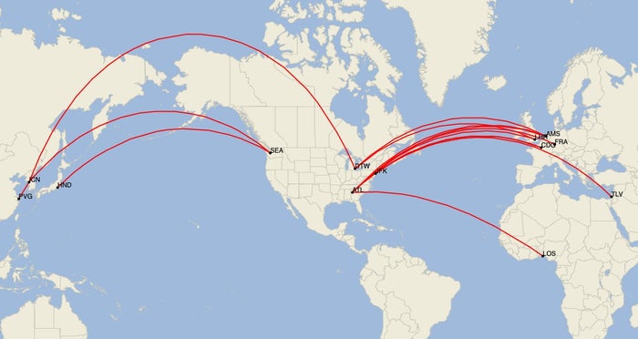 American, Delta and United will fly fewer than 40 long-haul routes in June