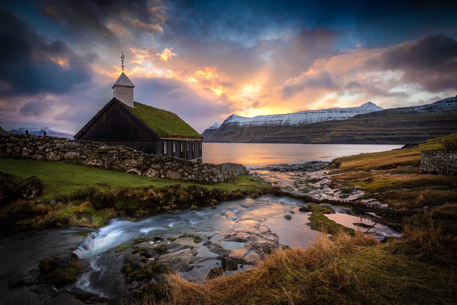 Faroe Church Sunrise