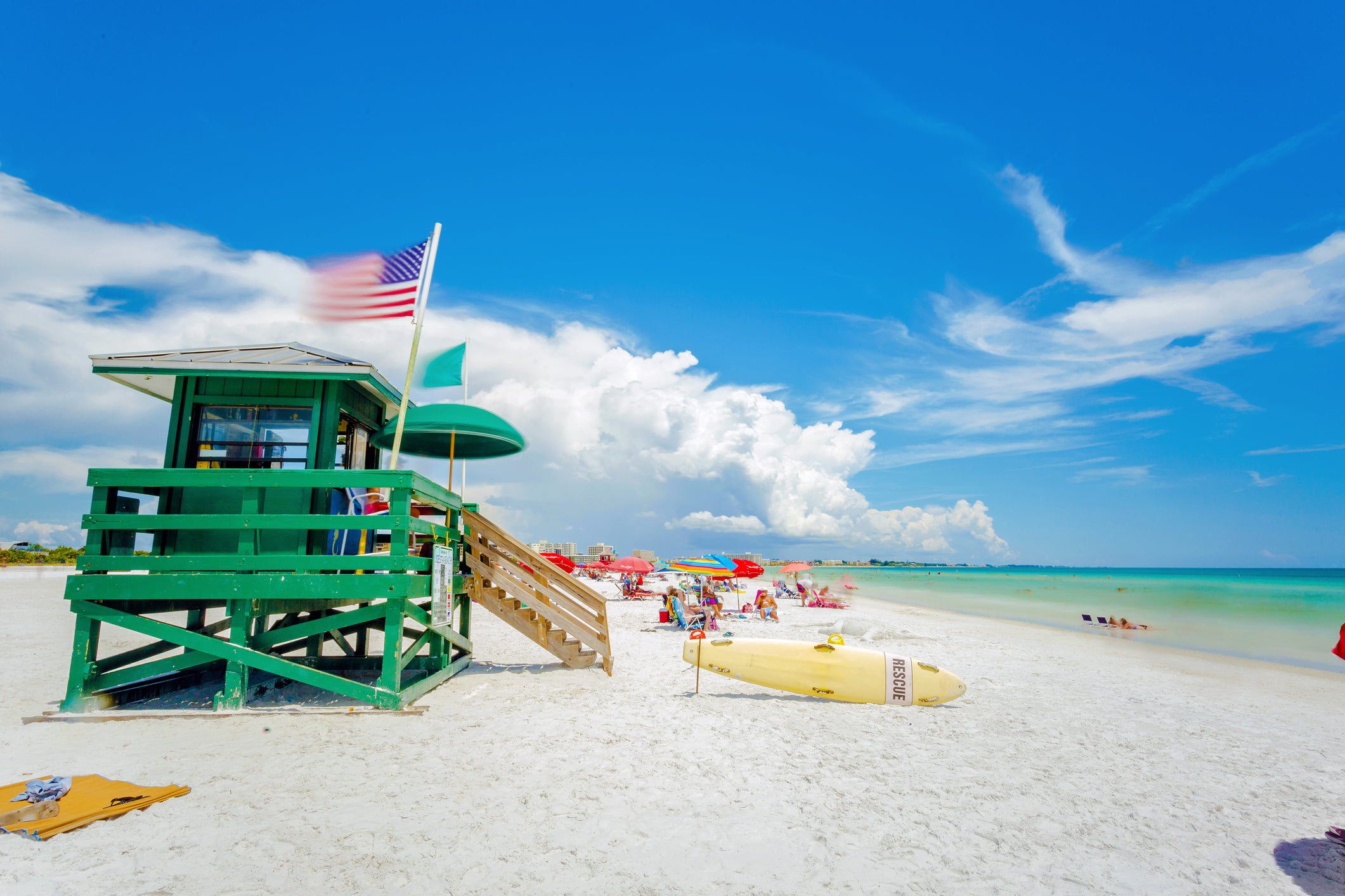 Siesta Key beach at Sarasota, Florida, USA in the Gulf of Mexico.