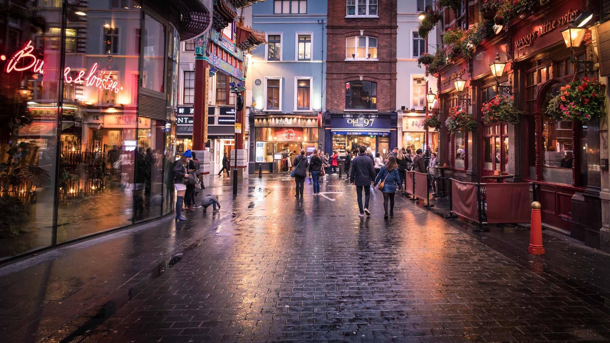 London's Soho in the evening