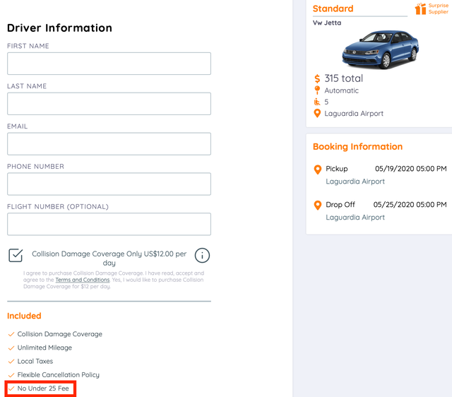 What Rental Car Companies Waive Under 25 Fee