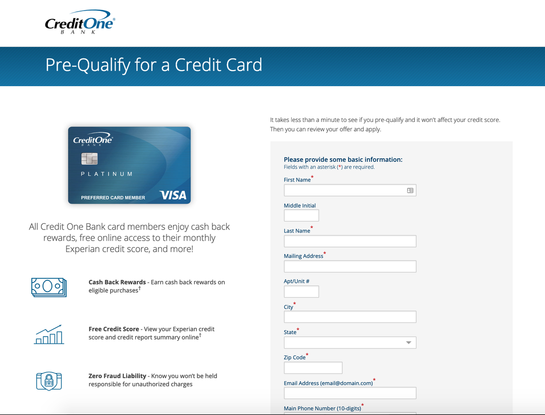 Pre Qualify Credit Card No Credit Check