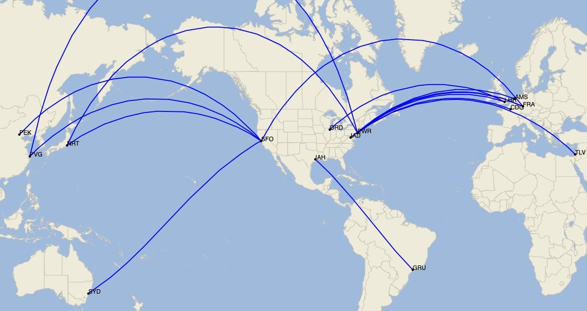 American, Delta and United will fly fewer than 40 long-haul routes in June