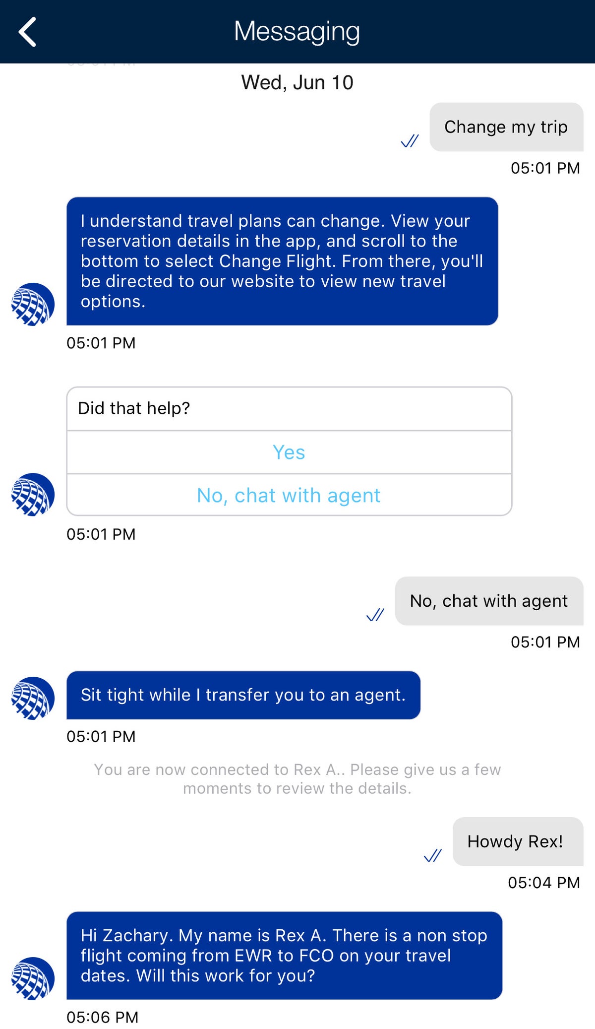 American and United now let you text to chat with an agent The Points Guy