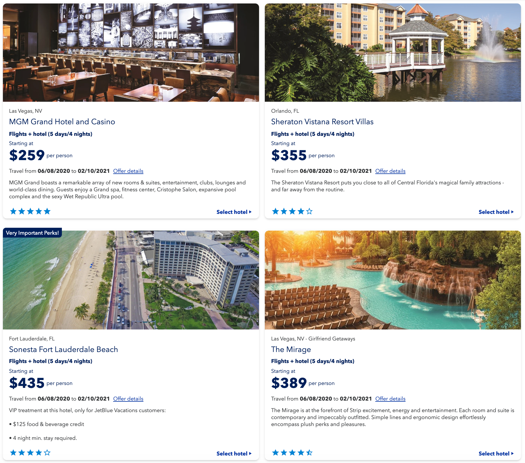 jetblue vacation packages