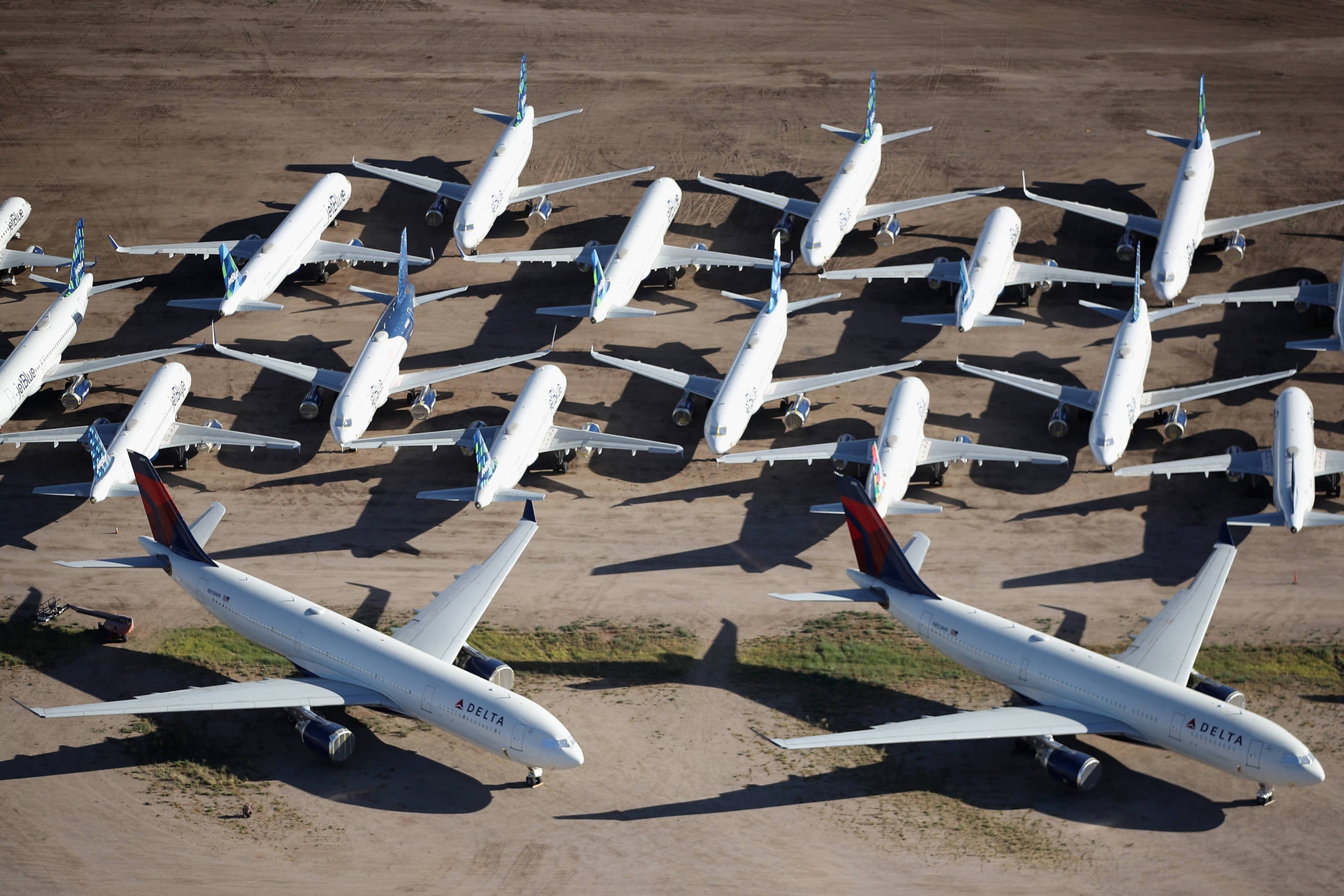 Commercial Airlines Park Dormant Planes At Pinal Airpark Outside Of Tucson, Arizona