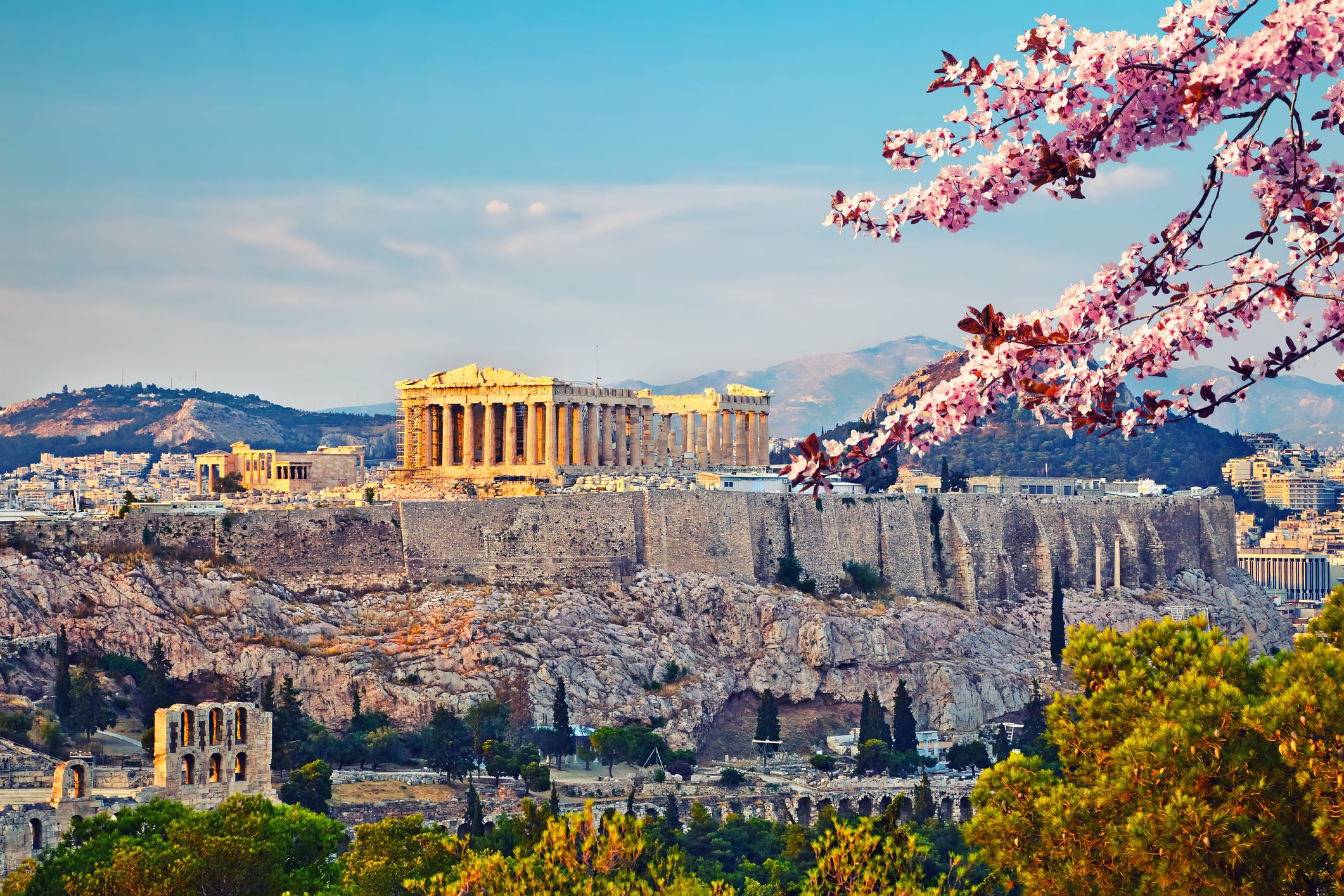 Acropolis in Athens at spring