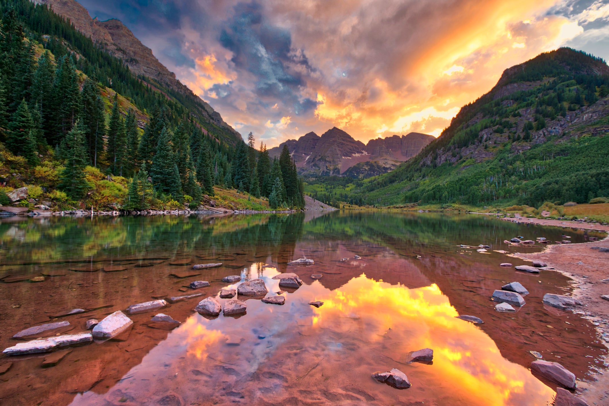 Sunset over Maroon Bells, Colorado, USA
