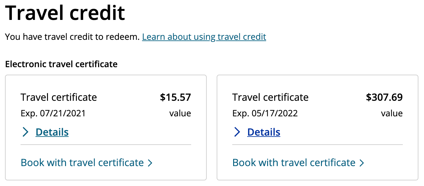 travel certificate united airlines