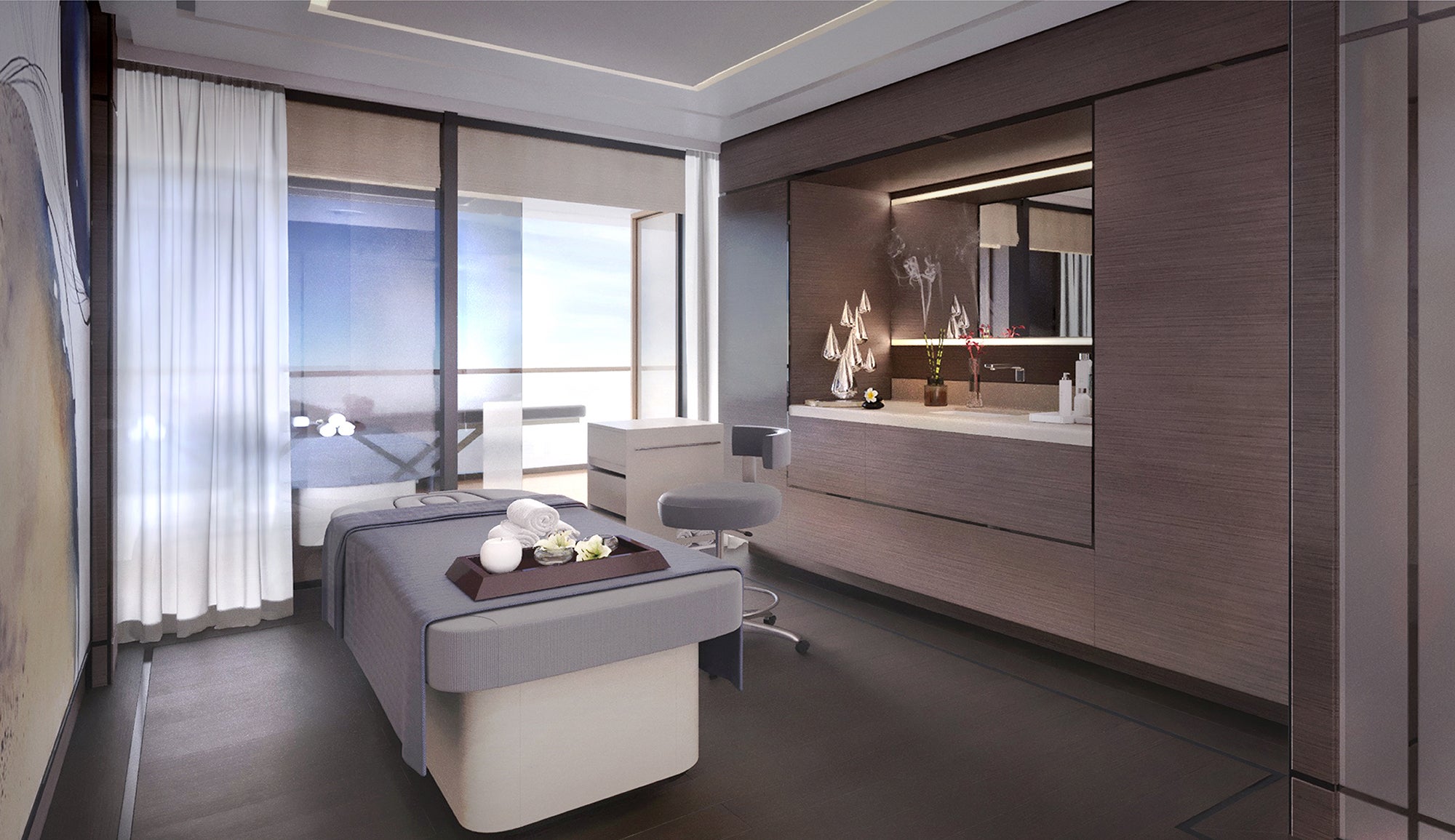 Ritz-Carlton Yacht Evrima spa treatment room