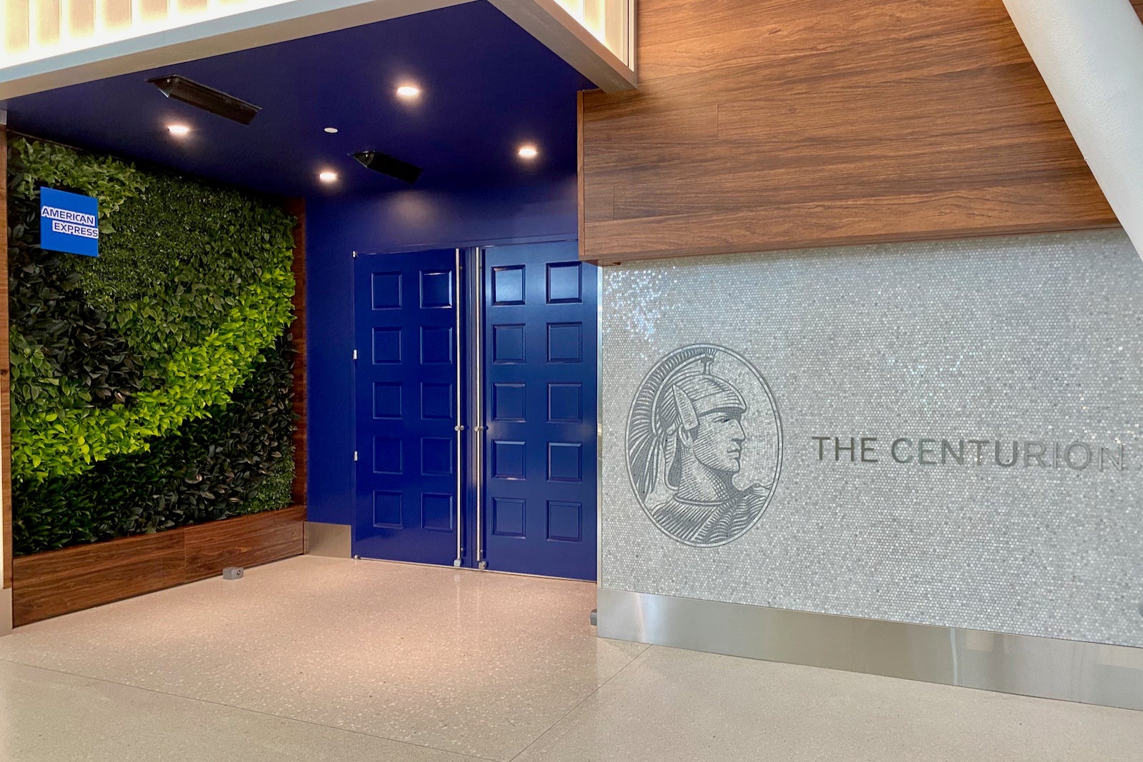 the entrance to an American Express Centurion Lounge