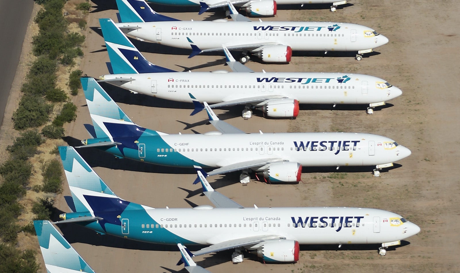 Commercial Airlines Park Dormant Planes At Pinal Airpark Outside Of Tucson, Arizona
