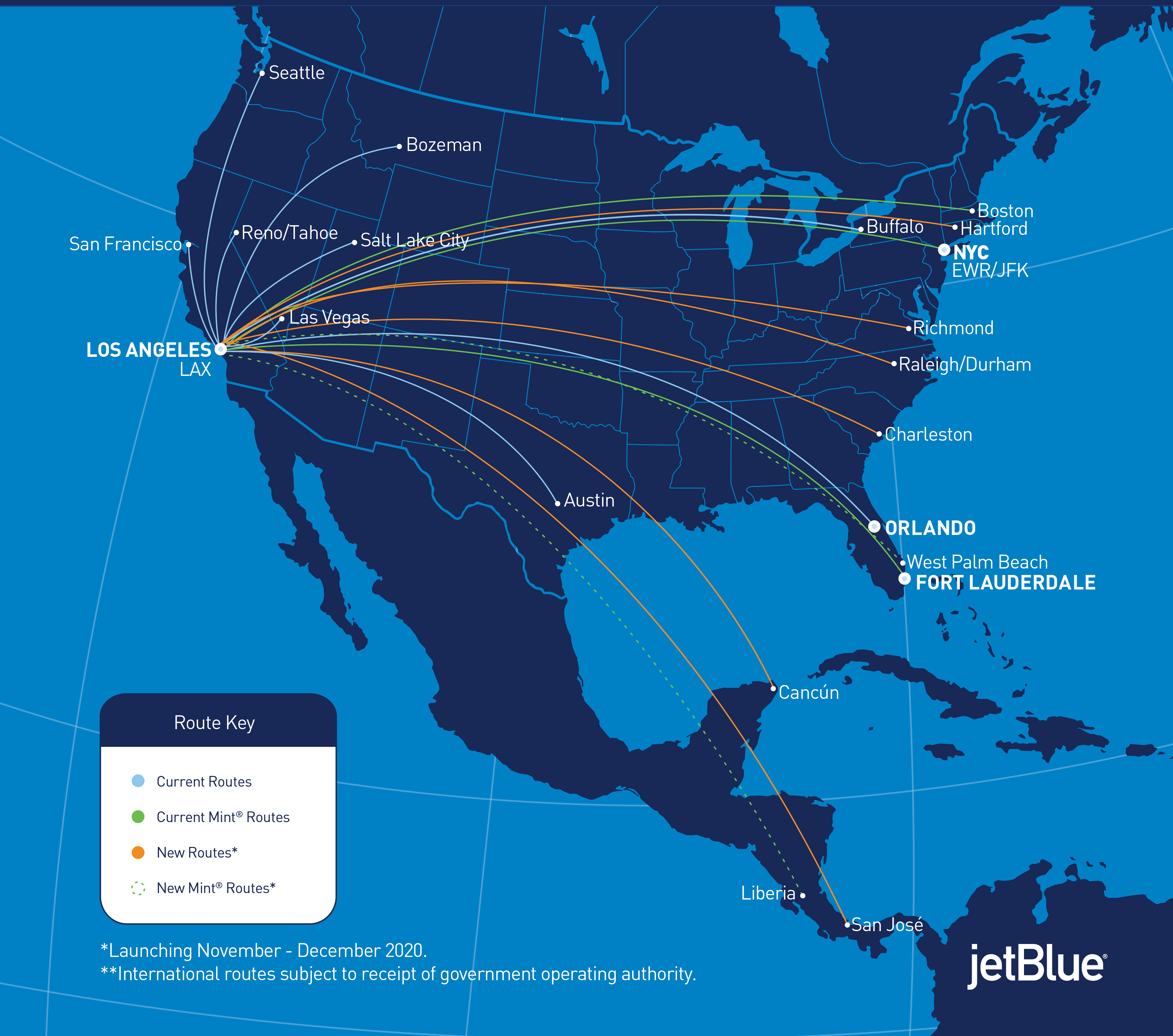 JetBlue Bids Goodbye To Long Beach Opens LAX Base   INFOGRAPHIC JetBlues New West Coast Focus City Is Now Los Angeles Copy 