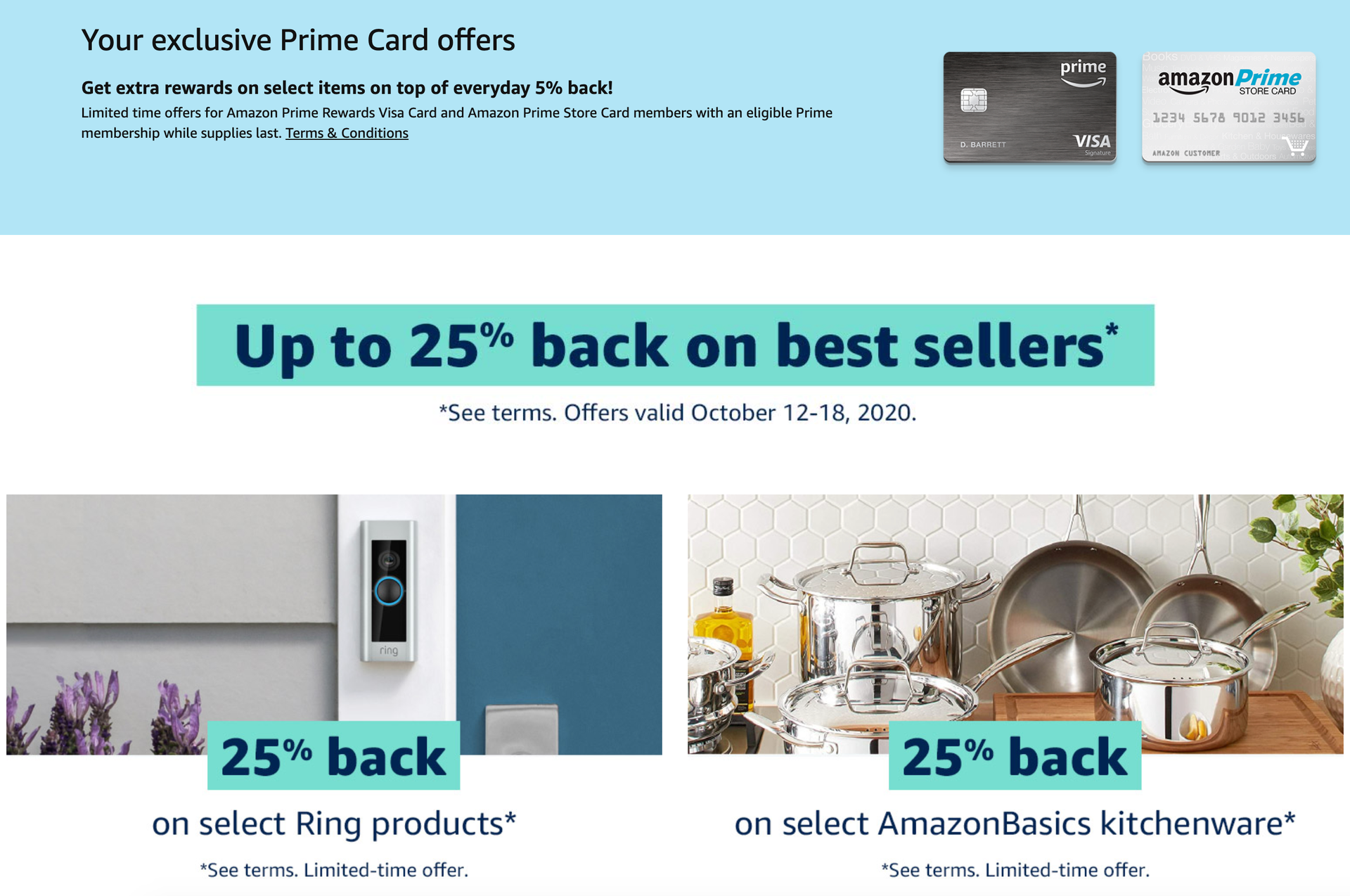 Amazon cardholders get 25 back on select products beginning today
