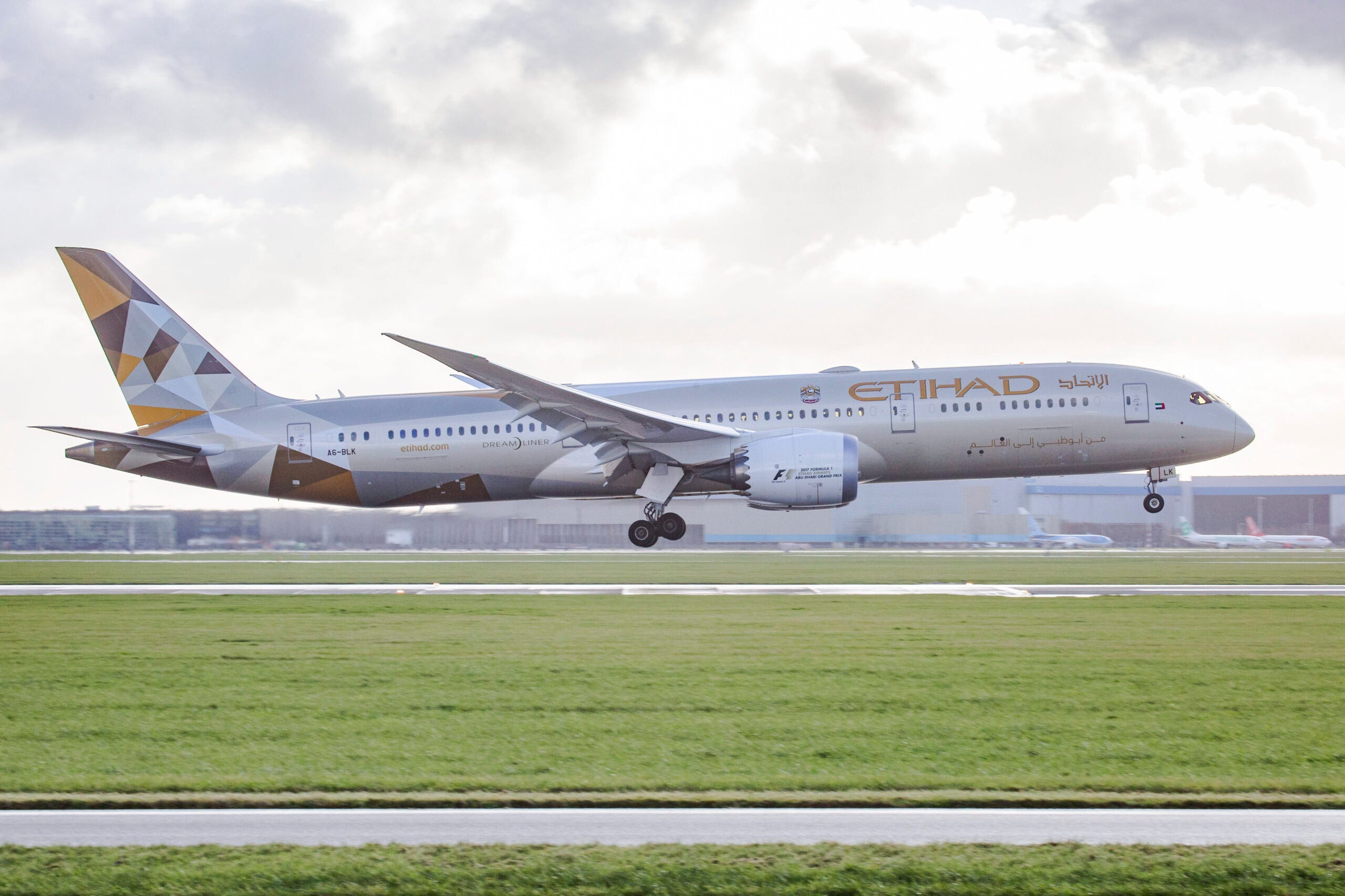 Etihad Airways Boeing 787-9 Dreamliner landing