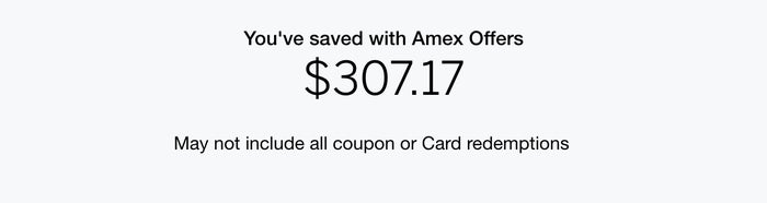 $307,17 aan cashback verdiend via Amex-aanbiedingen