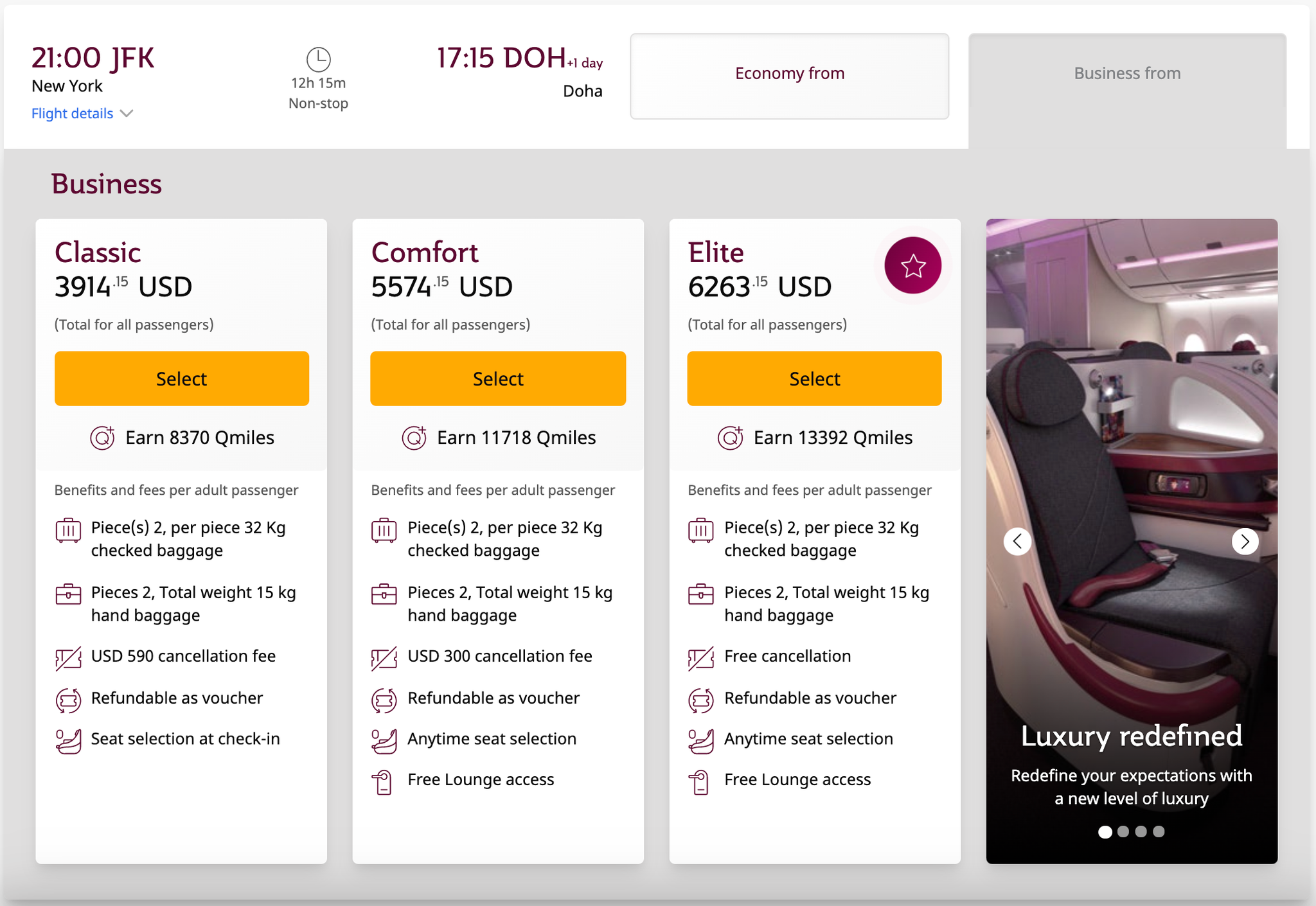 Qatar Airways launches ‘basic’ business class fares The Points Guy
