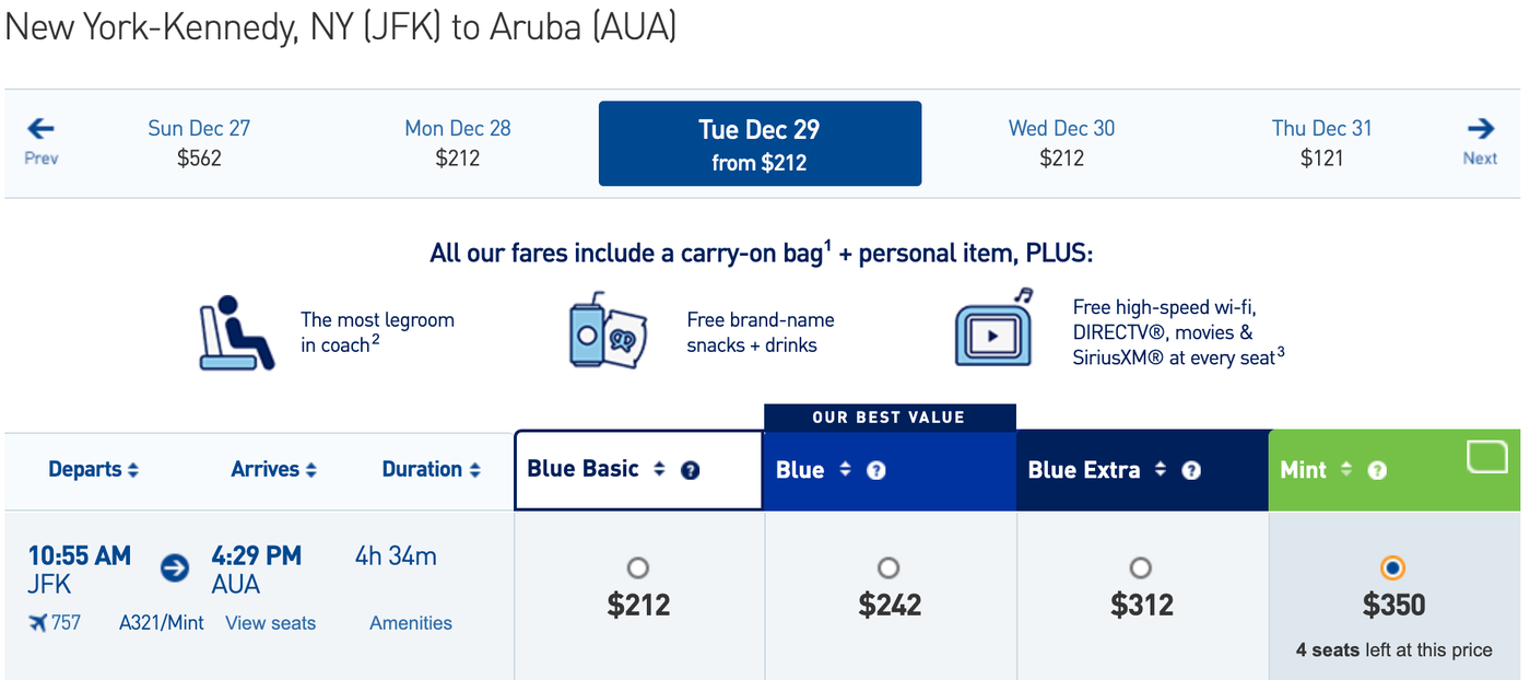 JetBlue refreshes Mint with new meals, amenity kits, sleep gear and more