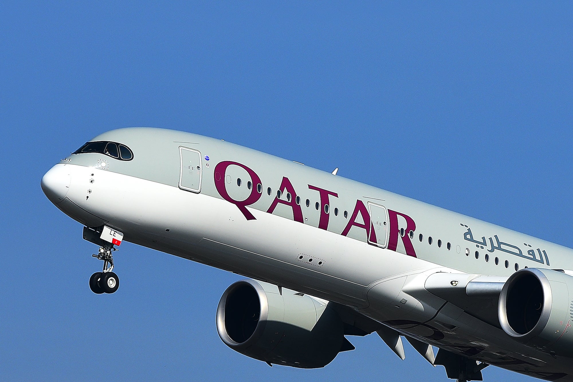 Qatar Airways A350 in the sky