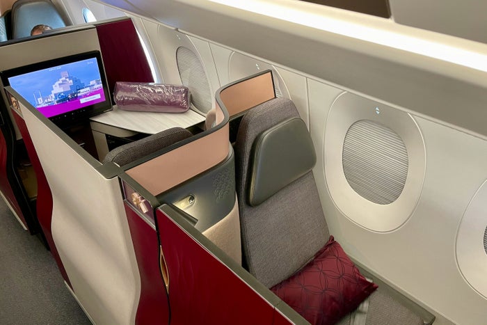 Flying Qatar's Qsuite business class on the inaugural San Francisco flight