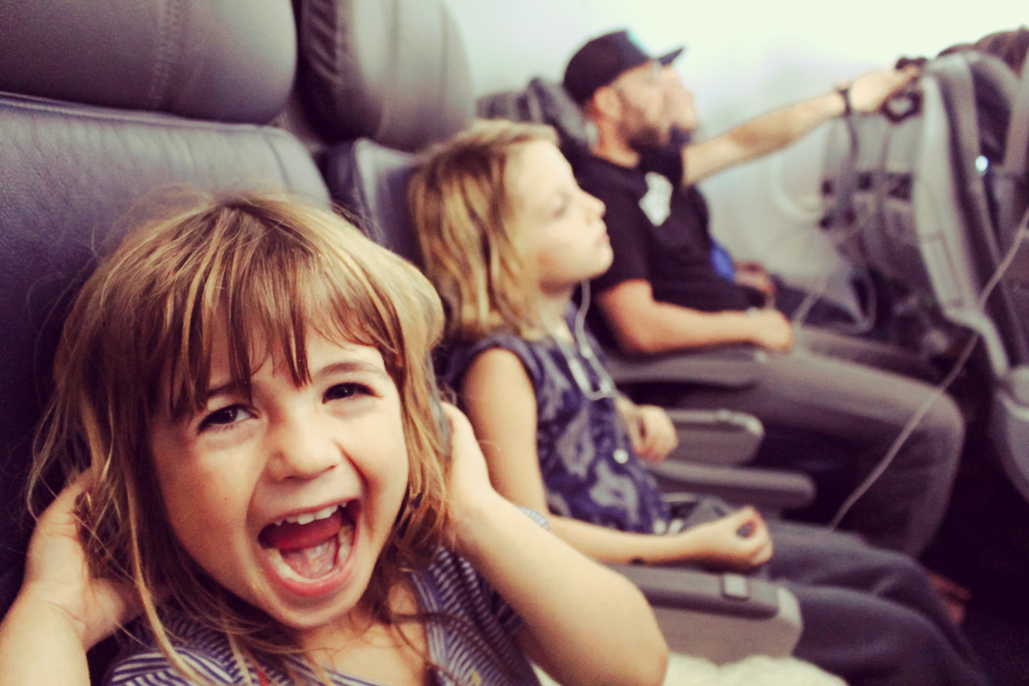 Toddler kid on plane
