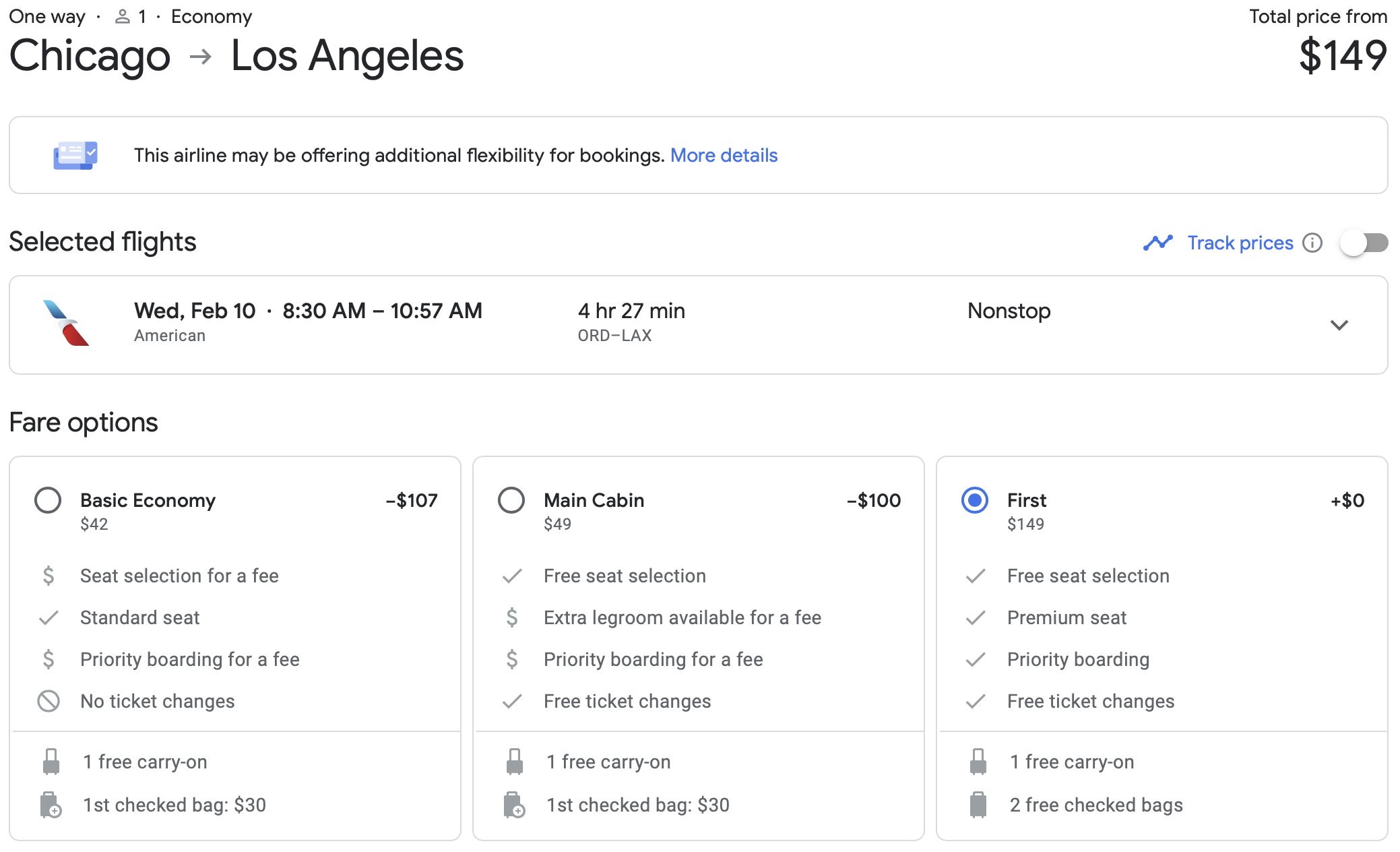 Ord to sales lax one way