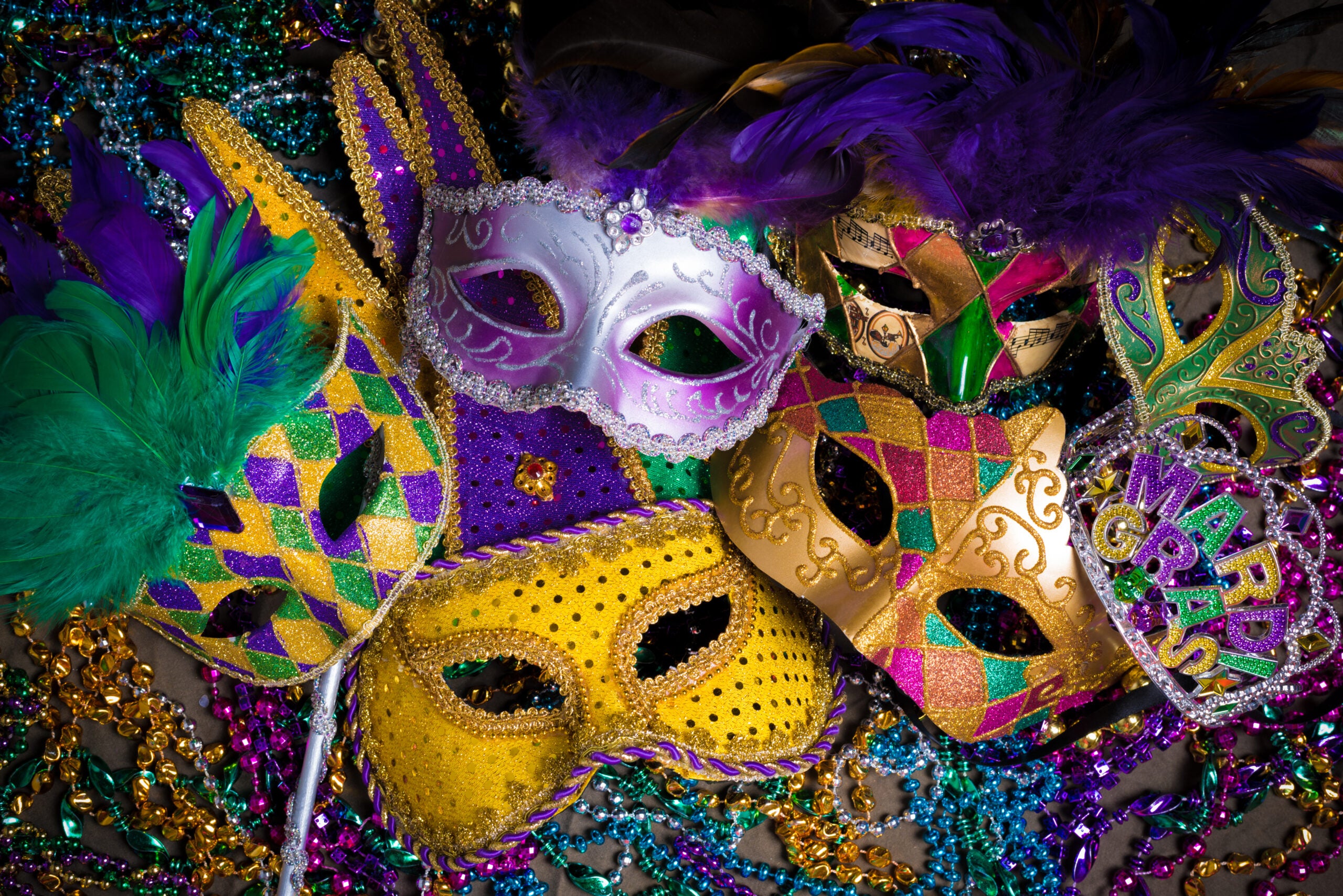 A,Group,Of,Venetian,,Mardi,Gras,Mask,Or,Disguise,On