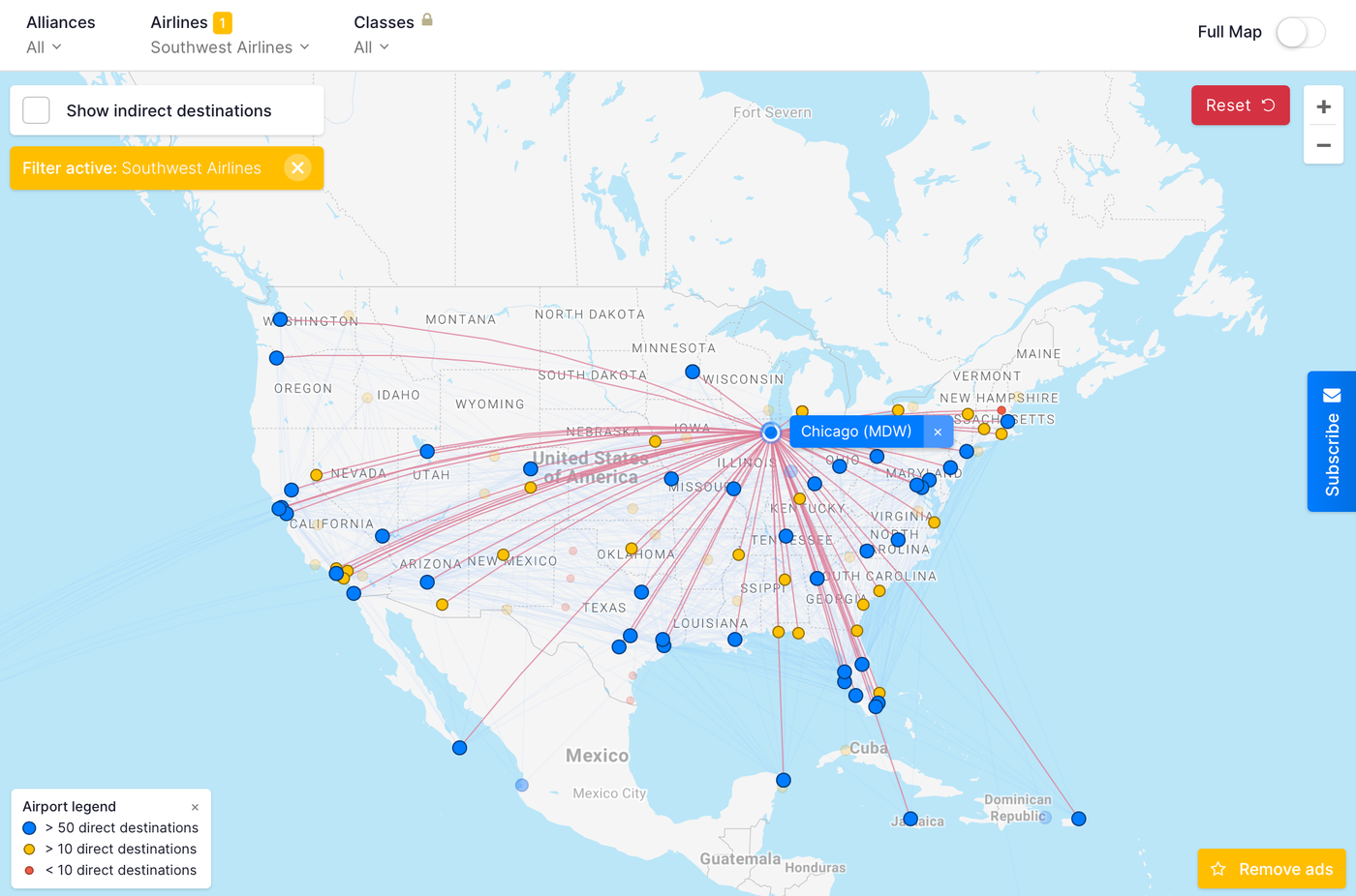 does southwest travel to canada