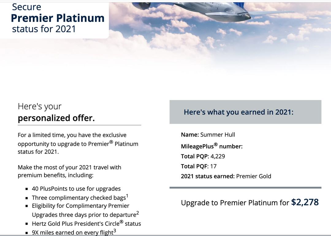 United offering chance to buy higher level of elite status Is it