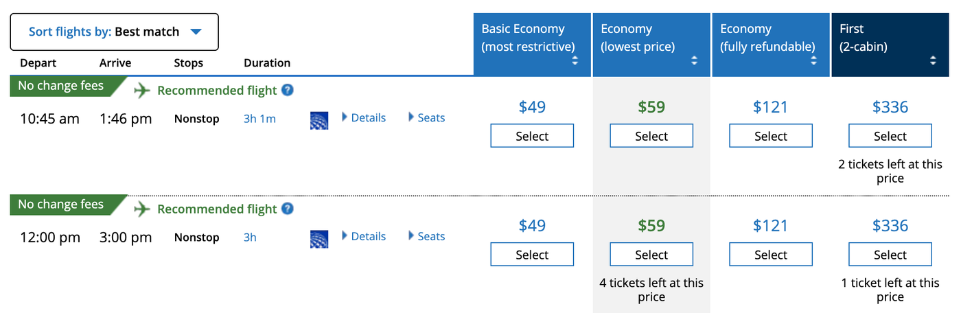 United just debuted a new basic economy upgrade offer